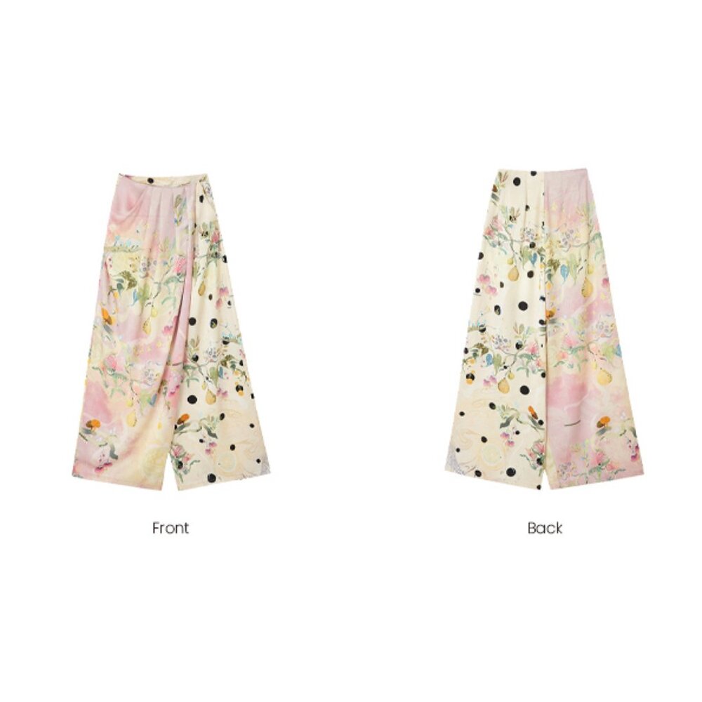 [NEW] Pink Silky Wide-leg Pants - Picture 3 of 6